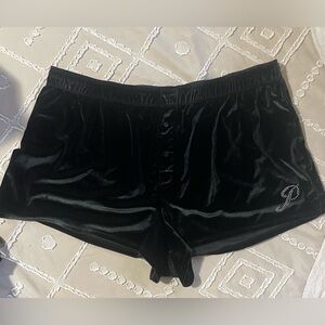 Victoria's Secret Sexy Black Velvet Lounge Shorts